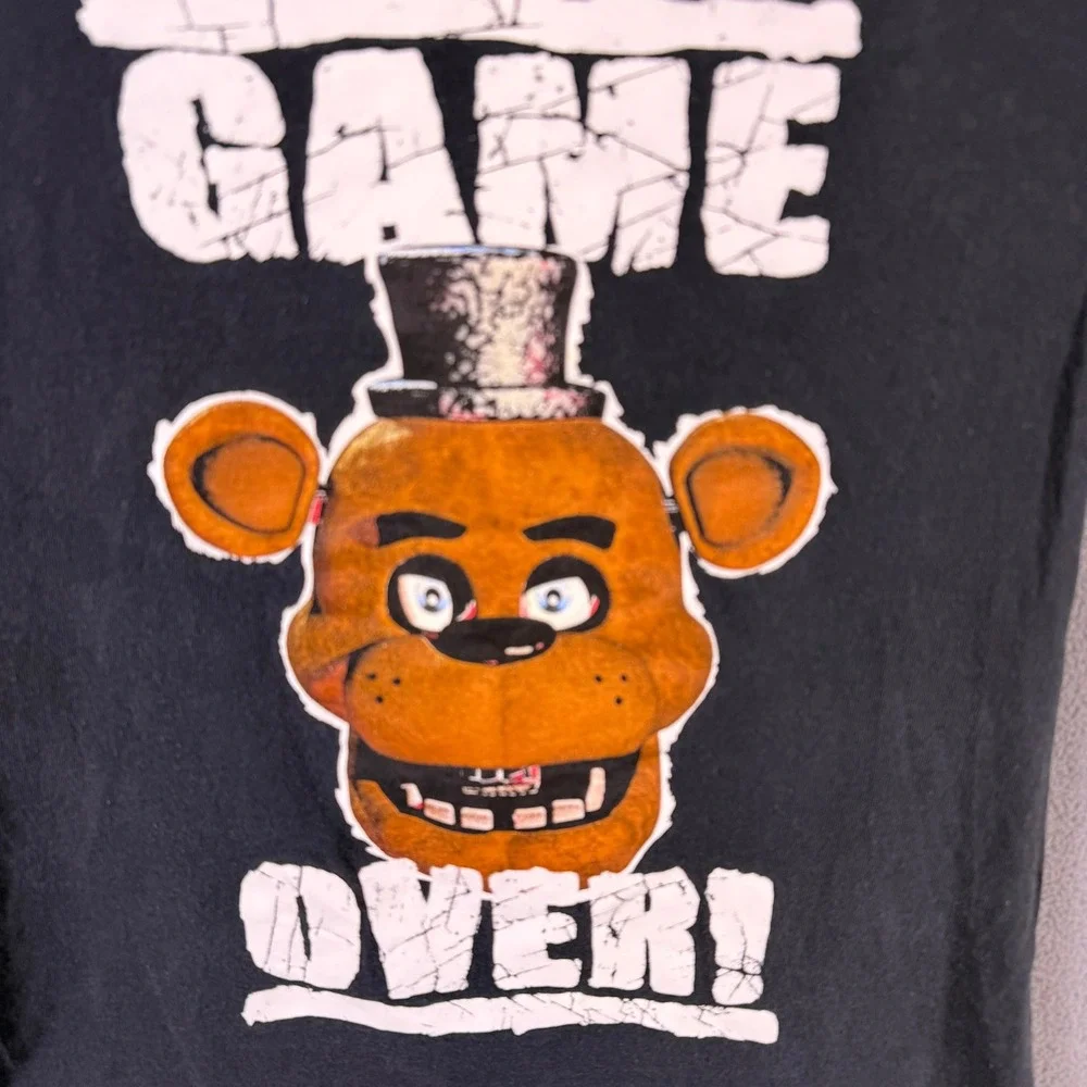 Five Nights at Freddy's Shirt Kids Medium Black Game Over Freddy Fazbear Graphic